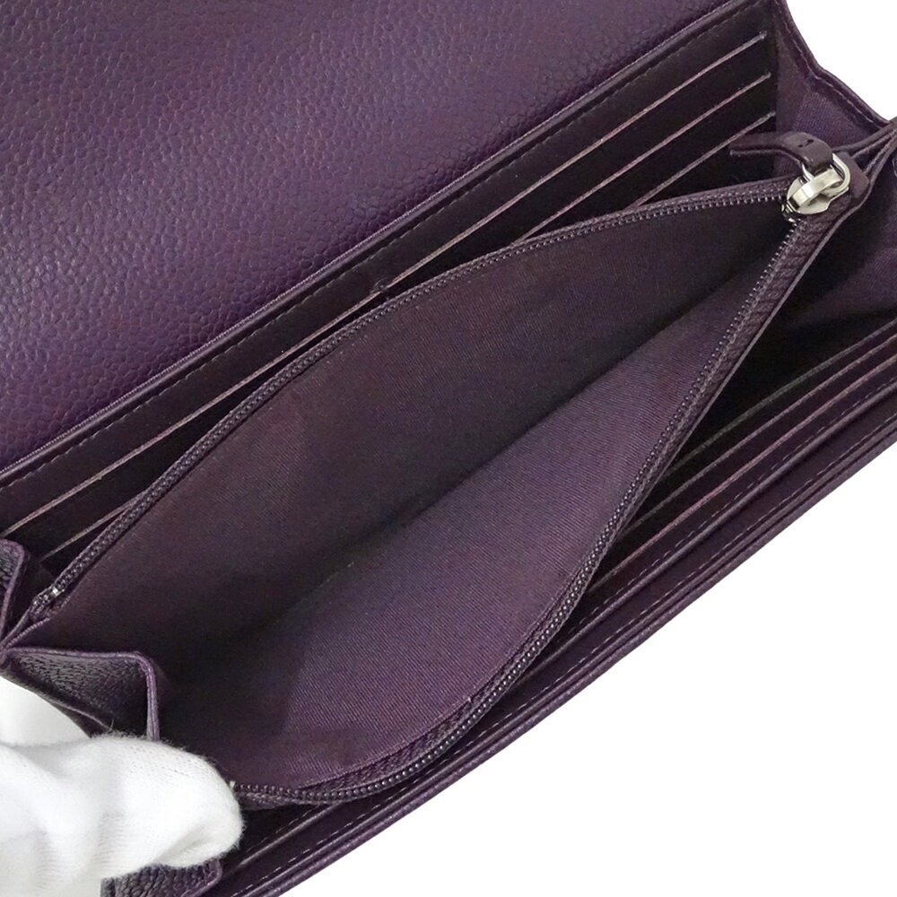 CHANEL Purple Caviar Leather Wallet - Picture 8 of 13